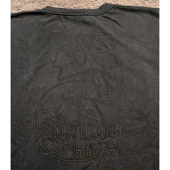 Vintage Y2K Shady LTD EMINEM Blackout Logo T-Shirt Men's Medium - Picture 6 of 9
